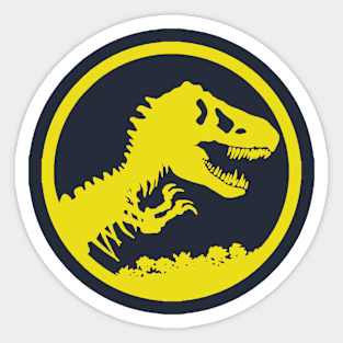 Dinosaur Skeleton Badge Large- Yellow Sticker